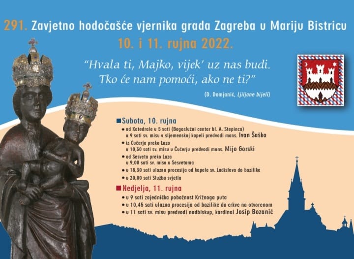  291. Zavjetno hodočašće vjernika grada Zagreba na Mariju Bistricu 