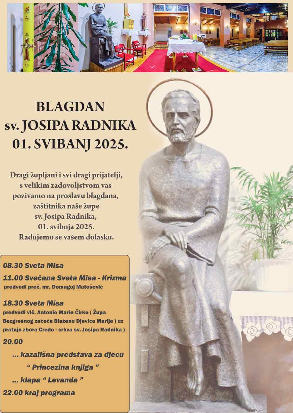 Blagdan sv. Josipa Radnika, 01. svibnja 2025.