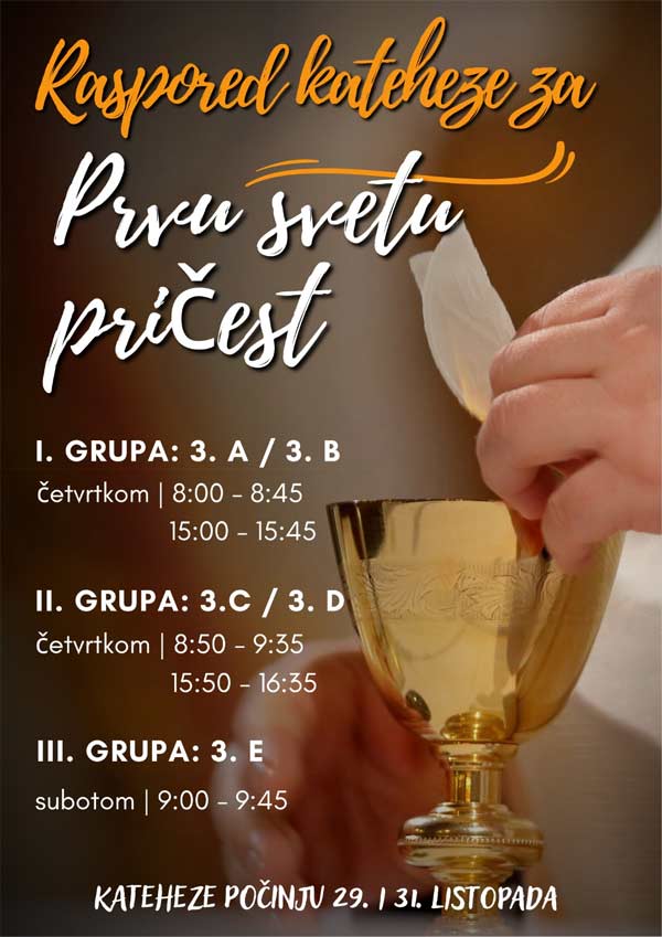Raspored kateheza za Prvu svetu pričest