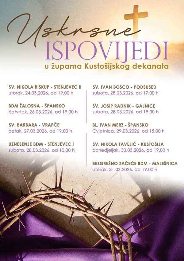 Uskrsne ispovijedi u župama Kustošijskog dekanata